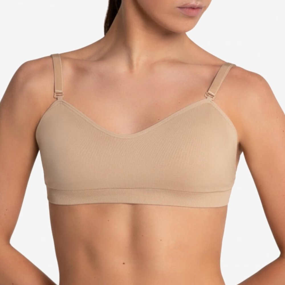 CAPEZIO - NWT Seamless Clear Back Sweetheart Bandeau Bra XS/S
